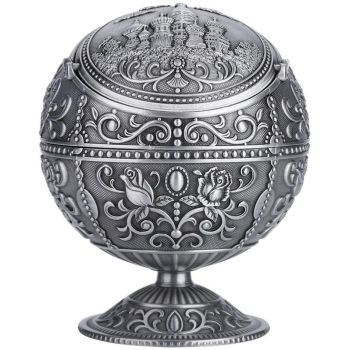 Okrągła popielniczka metalowa w stylu vintage [13220000452]